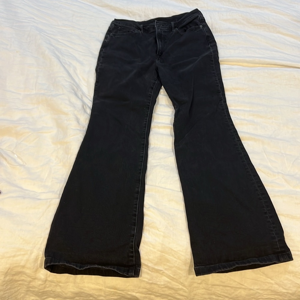 Gap '70s High Rise Flare black jeans